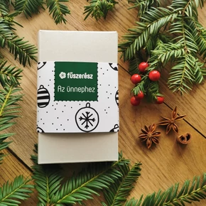 AJÁNDÉKDOBOZ - AZ ÜNNEPHEZ (zöld/fehér)